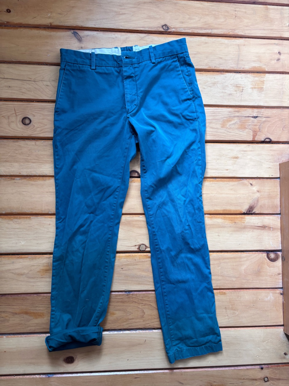 Men's Teal Chino Pants - Classic Stretch Cotton